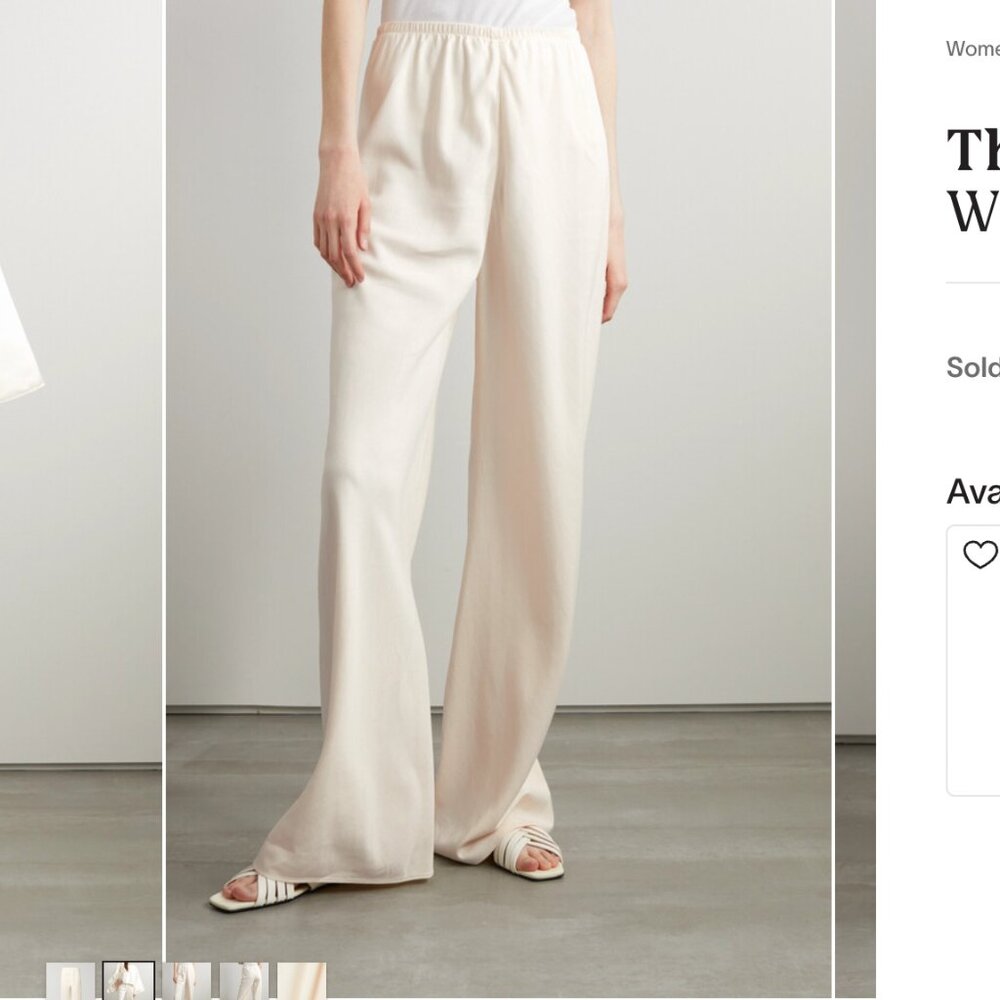 The Row Gala Silk And Linen blend Wide leg Pants - White